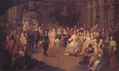 Hieronymus Janssens Charles II Dancing at a Ball at Court (mk25) Sweden oil painting art